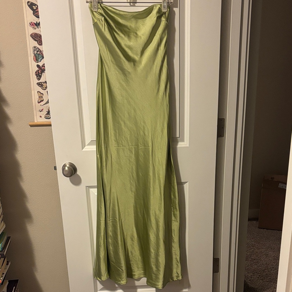 Haley Maxi Dress Green Strapless Dress - Picture 4 of 5